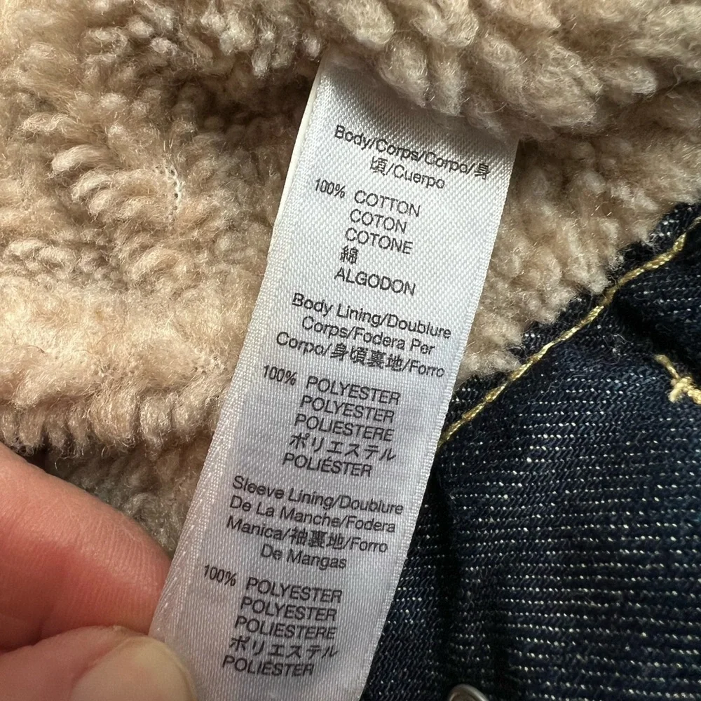 GAP Kids Sherpa-Lined Denim Jacket Youth Small – Unisex – Cozy Winter Coat